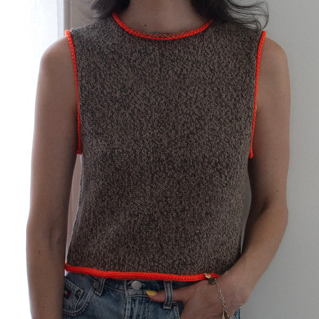 SHELL TOP - BROWN